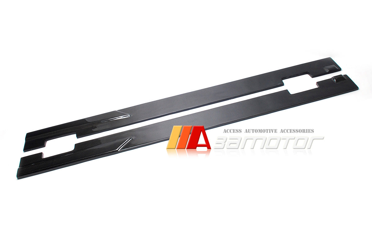 Carbon Fiber Side Skirt Extensions Set fit for 2008-2014 Mercedes W204 C-Class AMG Sedan