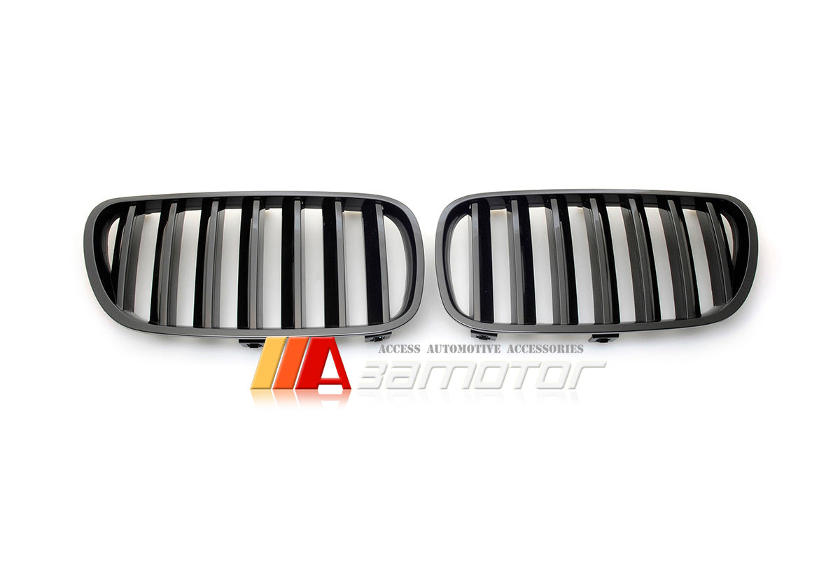 Gloss Black Front Kidney Grilles Set fit for 2007-2010 BMW E83 LCI X3 SUV