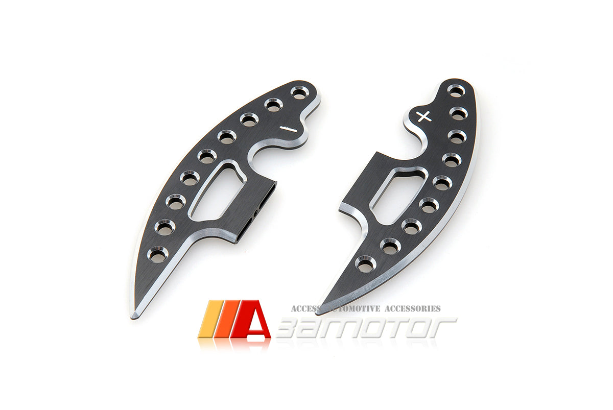 Extended DCT Black Shifter Paddles Silver Machined Holes Set fit for BMW E90 M3 / E92 M3 / E93 M3 / E70 X5M / E71 X6M