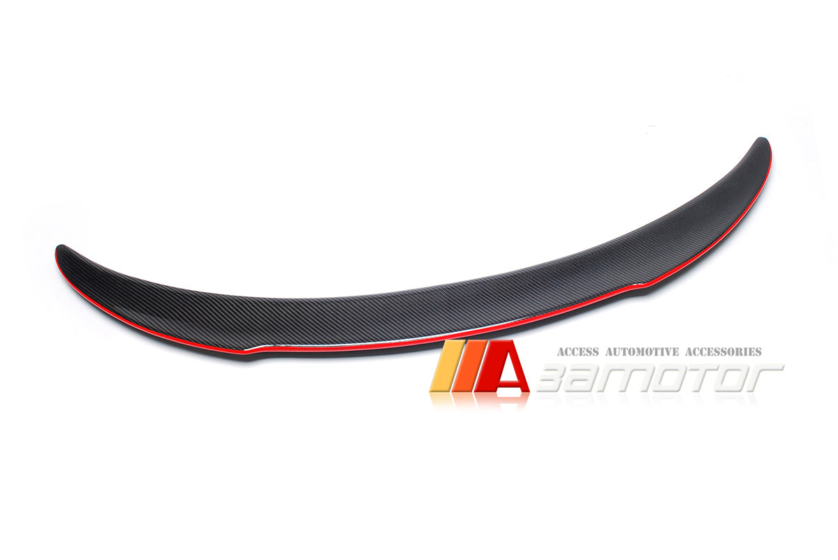 Carbon Fiber Rear Trunk Spoiler with Red Strip fit for 2014-2018 Mercedes W117 / C117 CLA Class