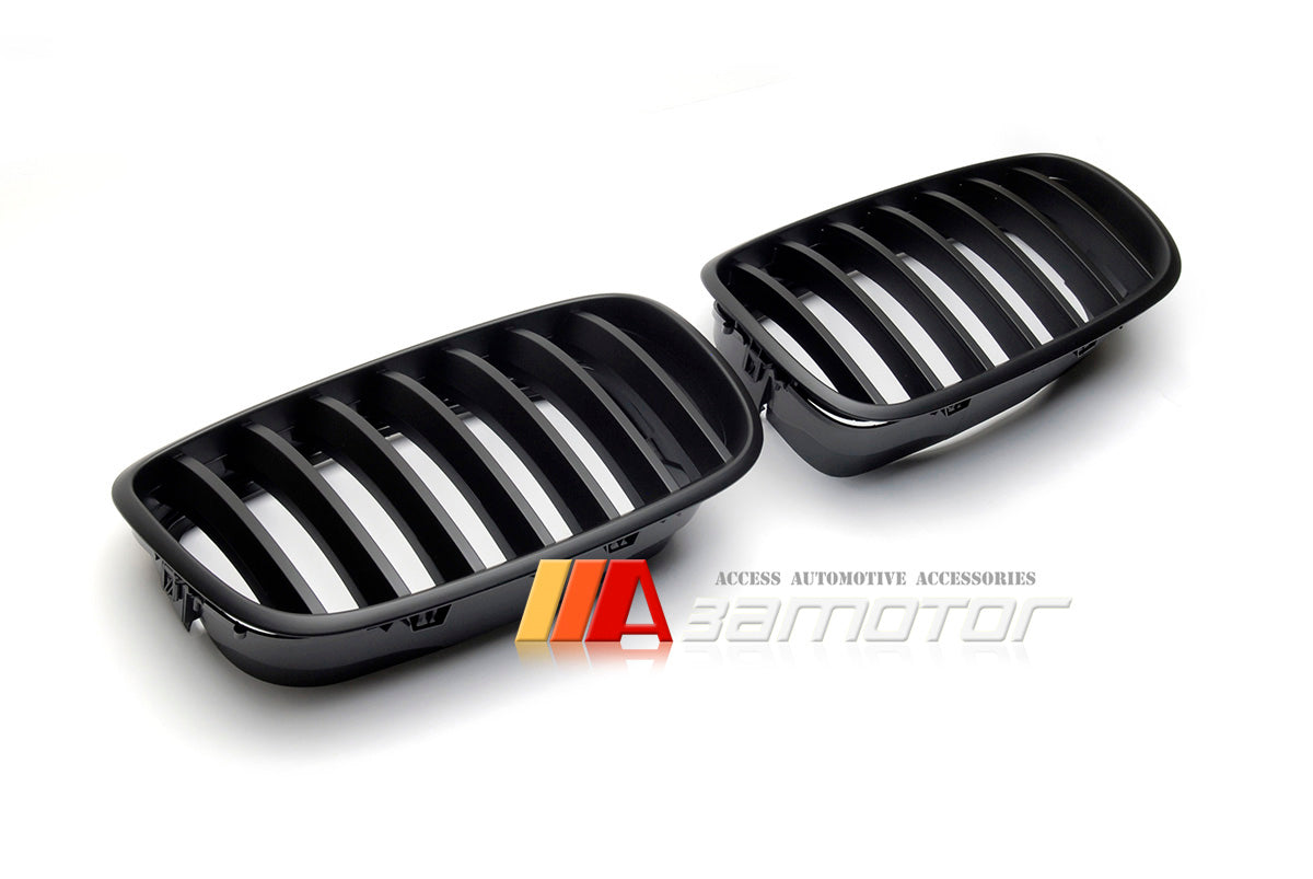 Matte Black Front Kidney Grilles Set fit for 2007-2013 BMW X5 E70 / 2008-2014 X6 E71