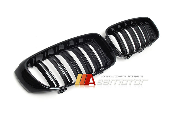 Gloss Black Dual Slat Style Front Grilles fit for 2014-2016 BMW F34 Pre-LCI 3-Series GT