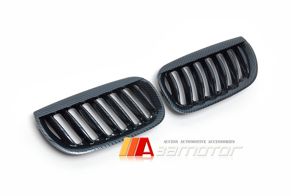 Carbon Look (Hydro Dipped) Front Kidney Grilles fit for 2004-2006 BMW E83 Pre-LCI X3 SUV