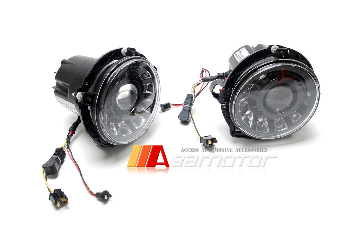 Black Housing LED Projector Head Lights Set fit for 1999-2006 Mercedes W463 G-Class