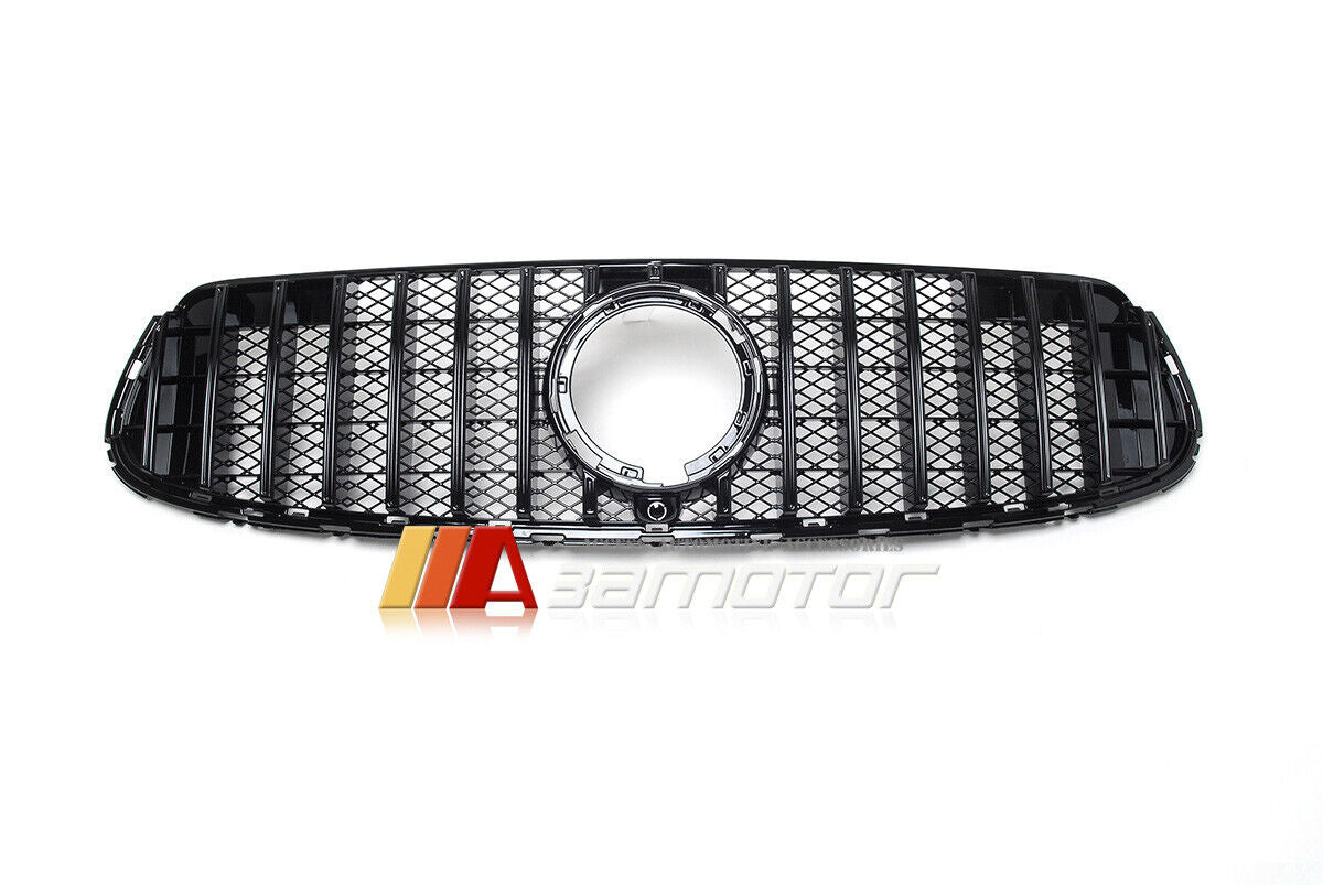 All Black GT Style Front Bumper Grille fit for 2020-2022 Mercedes W253 X253 Facelift GLC