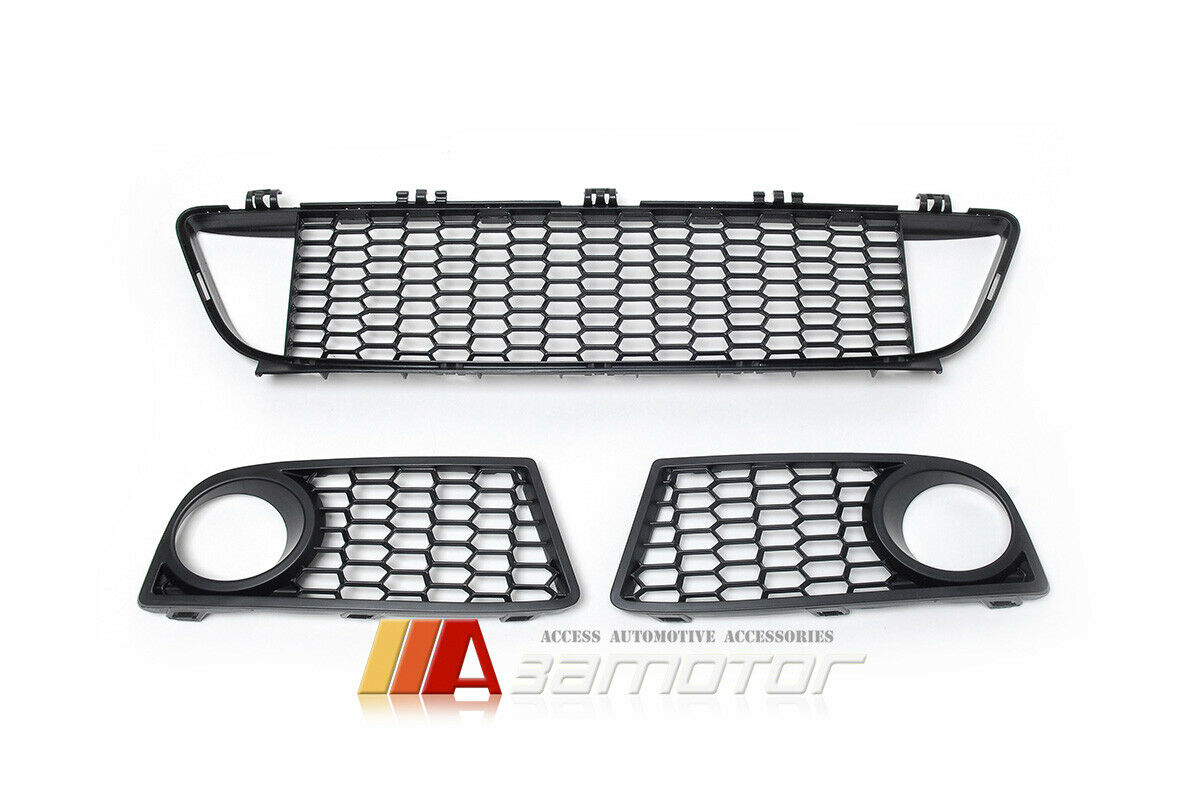 Front Lower Grille & Fog Light Cover Set fit for 2012-2014 BMW F20 / F21 1-Series Pre-LCI M Sport