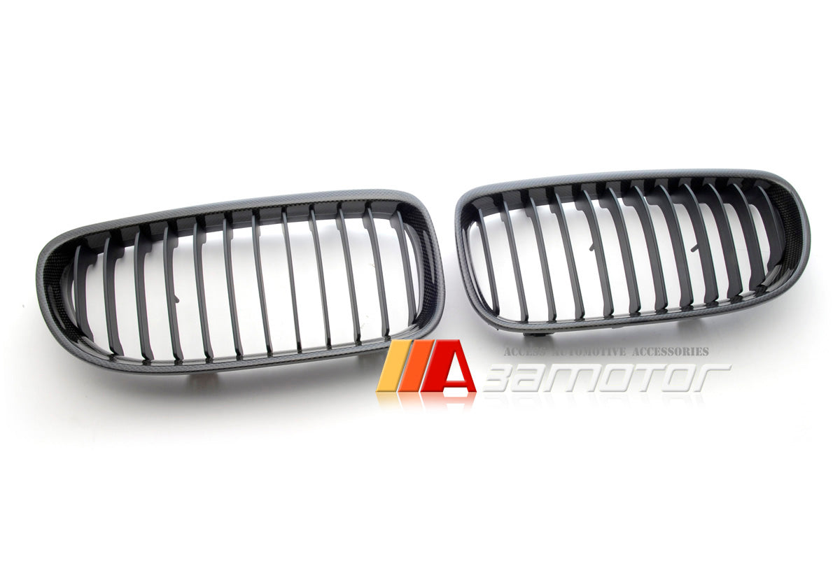 Carbon Fiber Front Kidney Grilles Set fit for 2009-2011 BMW E90 / E91 LCI 3-Series