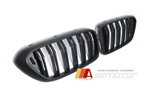 Matte Black Dual Slat Front Kidney Grilles Set fit for 2018-2022 BMW G32 6-Series GT