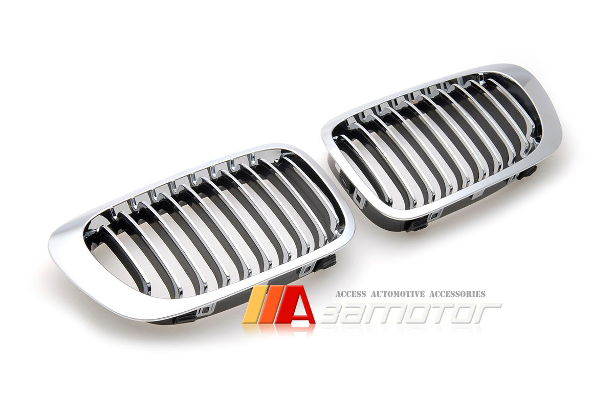 Chrome Front Kidney Grilles Backing Black fit for 1999-2002 BMW E46 Coupe Pre-LCI / 2001-2006 E46 M3