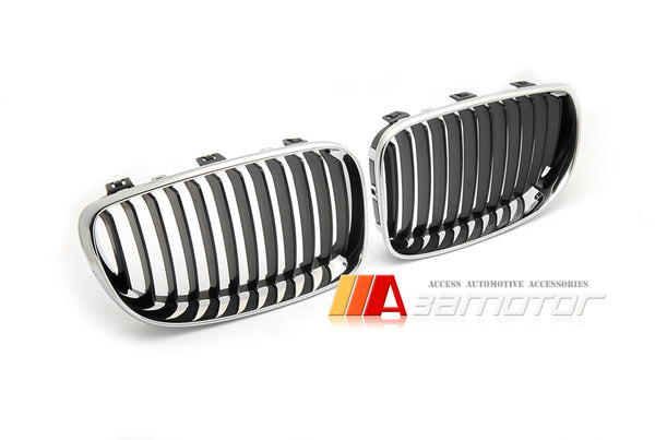 Chrome Front Kidney Grilles Set fit for 2007-2011 BMW E82 / E88 / E87 LCI / E81 1-Series