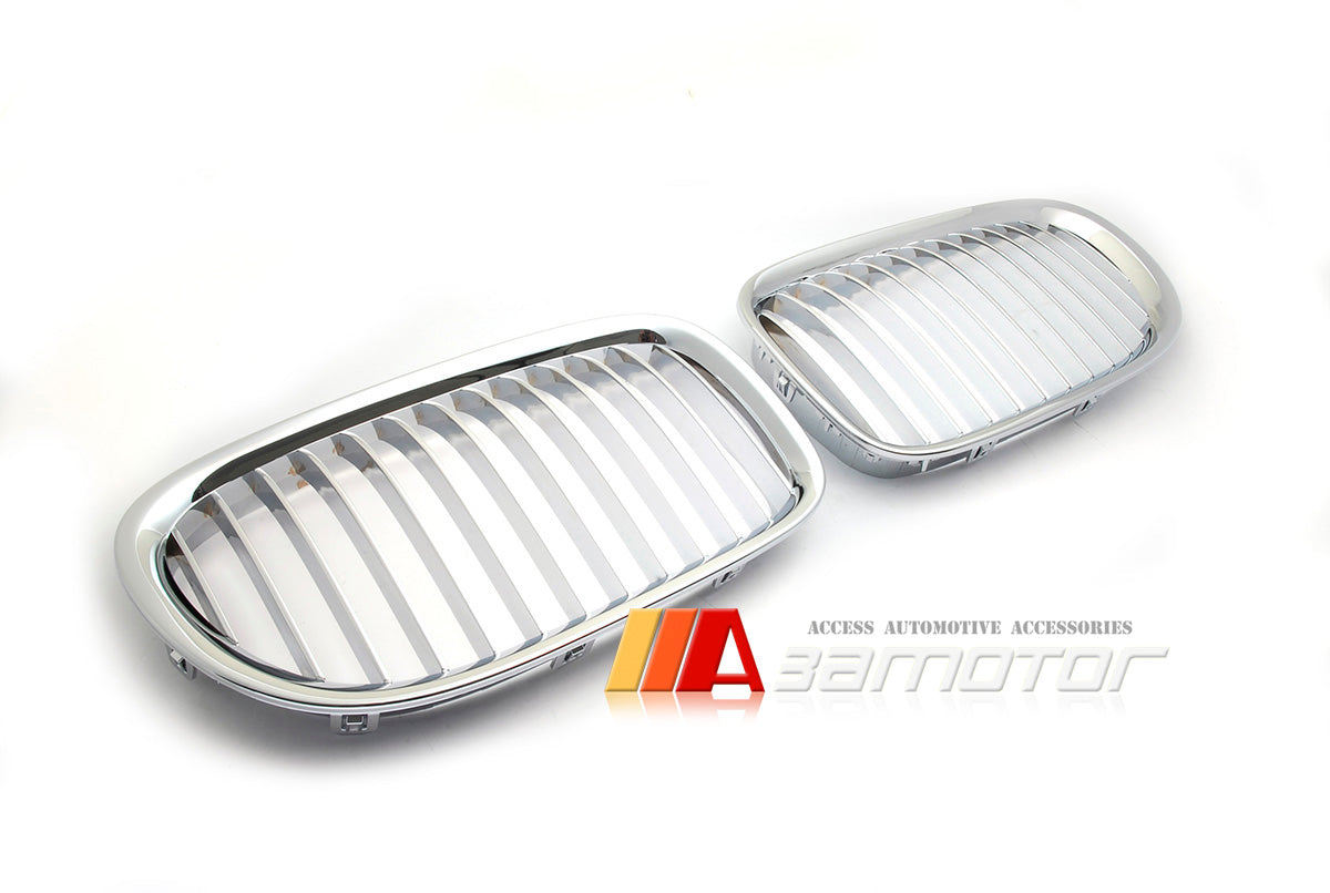 All Chrome Front Kidney Grilles Set fit for 2008-2015 BMW F01 / F02 7-Series