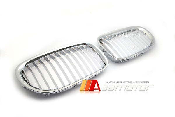 All Chrome Front Kidney Grilles Set fit for 2008-2015 BMW F01 / F02 7-Series