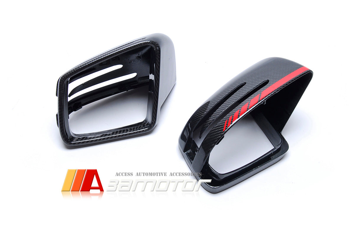 Replacement Carbon Fiber Side Mirrors Red fit for Mercedes W251 R-Class / W166 ML-Class / X166 GL-Class / W463 G-Class