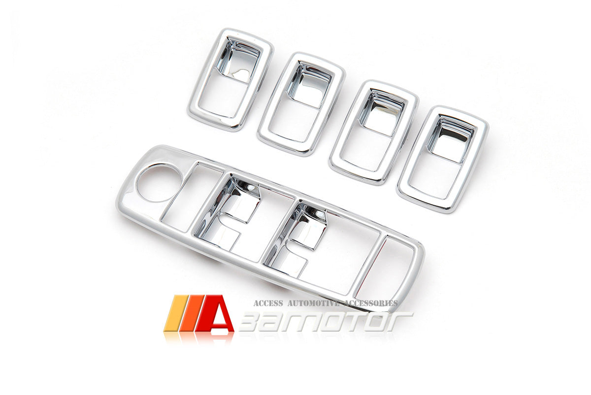 Chrome Window Power Switch Frame Cover Trims 4 PCS Set fit for 2006-2011 Mercedes W164 ML-Class