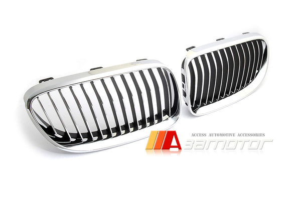 All Chrome Front Kidney Grilles Set fit for 2011-2013 BMW E92 / E93 LCI 3-Series