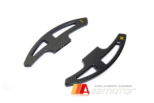 Carbon Fiber Steering Wheel Extend DCT Clutch Shift Paddles Set Yellow fit for E90 M3 / E92 M3 / E93 M3 / E70 X5M / E71 X6M