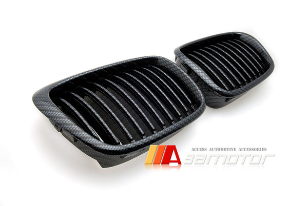 Carbon Look (Hydro Dipped) Front Kidney Grilles Set fit for 1996-2003 BMW E39 5-Series / E39 M5
