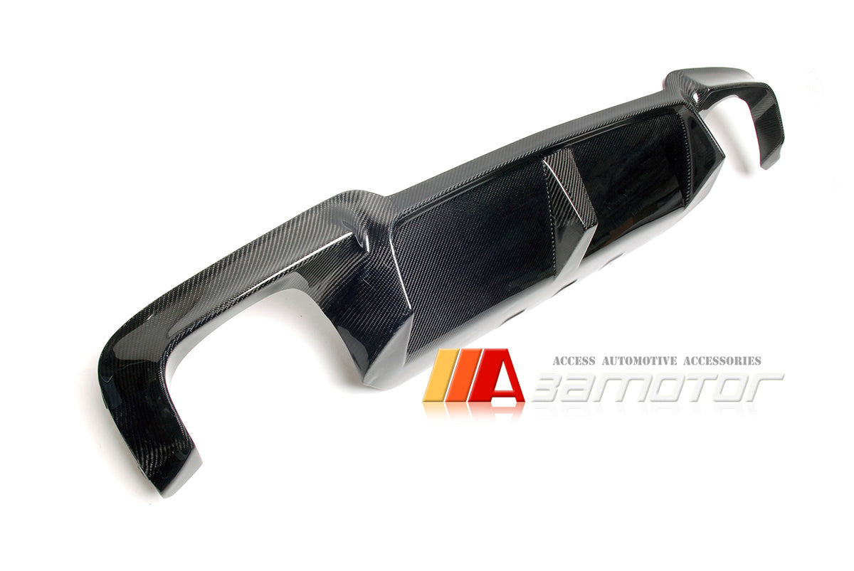 Carbon Fiber Big Fin Style Rear Bumper Diffuser Quad fit for 2012-2016 BMW F10 M5