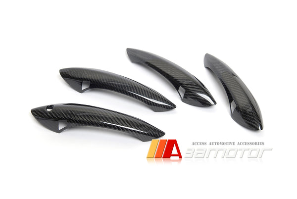 Carbon Fiber Door Handle Trim Covers Set fit for BMW F07 / F10 / F11 5-Series with Sensor