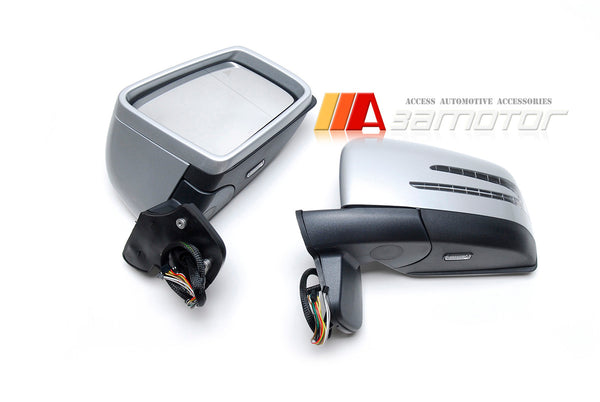 Arrow LED Silver Side Mirrors Set 6 Functions fit for 1986-2012 Mercedes W463 G-Class