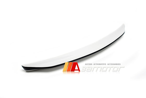Painted White Duckbill Trunk Spoiler Wing with Carbon Strip fit for 2015-2020 Subaru Impreza WRX / STI