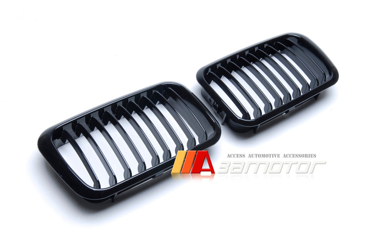 Gloss Black Front Kidney Grilles Set fit for 1991-1996 BMW E36 Pre-LCI 3-Series Coupe & E36 M3