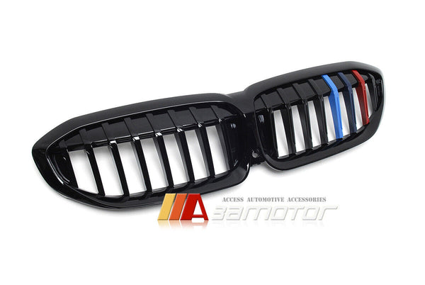 Gloss Black Front Grille w/ M-Color fit for 2019-2022 BMW G20 / G21 Pre-LCI 3-Series