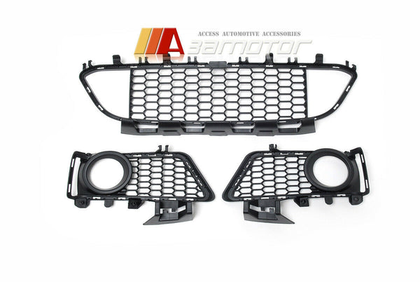 Front Lower Grille & Fog Light Cover Set fit for 2012-2019 BMW F30 / F31 3-Series M Sport