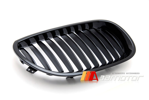 Gloss Black Front Kidney Grilles Set fit for 2004-2010 BMW E60 / E61 5-Series & E60 M5