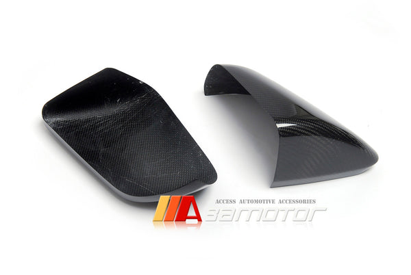 Carbon Fiber Side Mirror Cap Covers Set fit for 2015-2017 Ford Mustang without LED