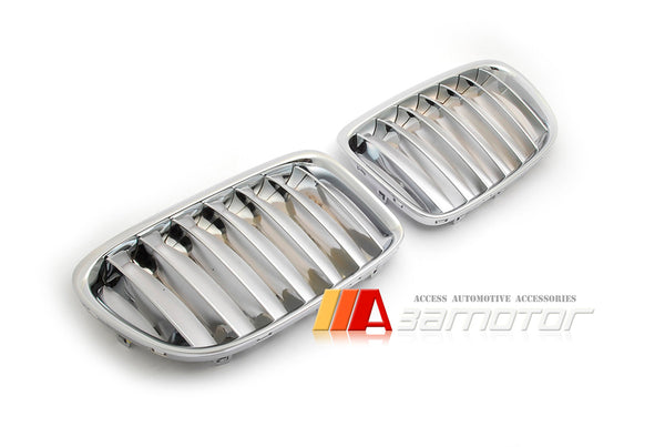 All Chrome Front Kidney Grilles Set fit for 2009-2014 BMW E84 X1