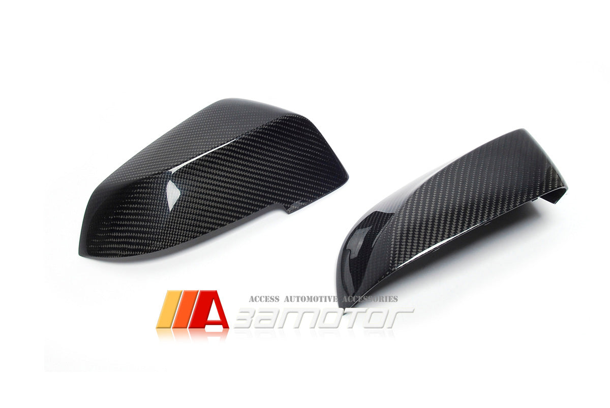 Replacement Carbon Fiber Side Door Mirrors Caps Set fit for 2014-2016 BMW F10 / F11 LCI 5-Series