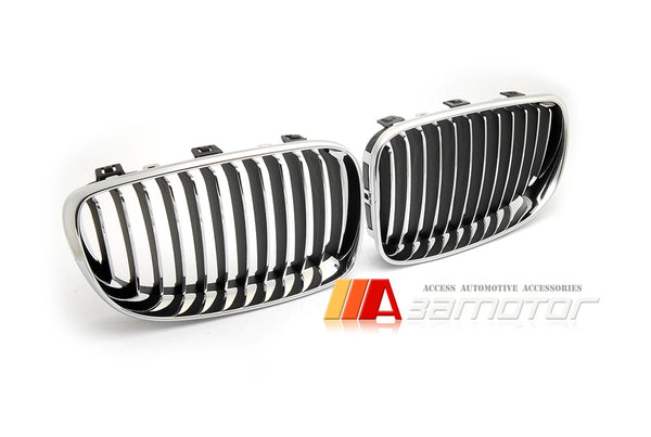 Front Chrome Kidney Grilles Backing Black fit for 2007-2011 BMW E82 / E88 / E87 LCI / E81 1-Series