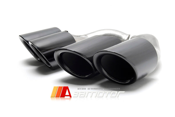 Quad Muffler Rear Exhaust Black Tail Pipes fit for 2015-2017 Porsche Cayenne V6 V8