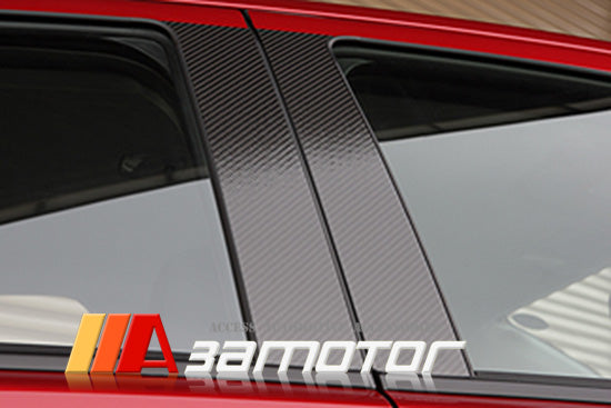 Carbon Fiber Door B Pillar Panel Trim Covers 4PCS Set fit for Peugeot 206 Wagon 5-Door