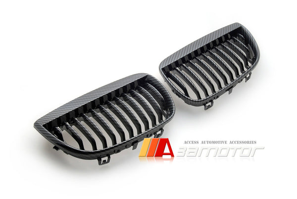 Carbon Look (Hydro Dipped) Front Kidney Grilles fit for 2004-2006 BMW E87 Pre-LCI 1-Series Hatchback