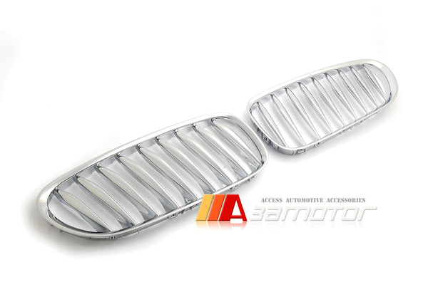 All Chrome Front Kidney Grilles Set fit for 2003-2008 BMW E85 / E86 Z4 Z4M