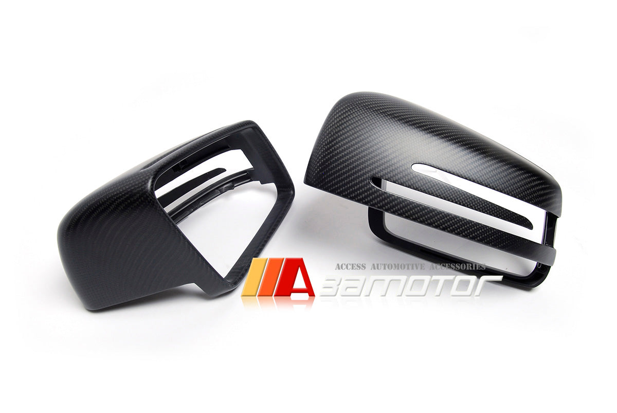 Replacement Matte Carbon Fiber Side Mirrors Set fit for Mercedes W204 / C204 / W212 / W207 / W221 / C117 / W218 / W216 / X204