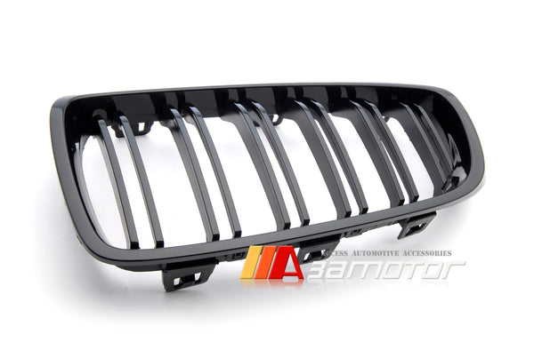 Gloss Black Dual Slat Front Grilles Set fit for BMW F80 M3 / F82 M4 / F32 F33 F36 4-Series