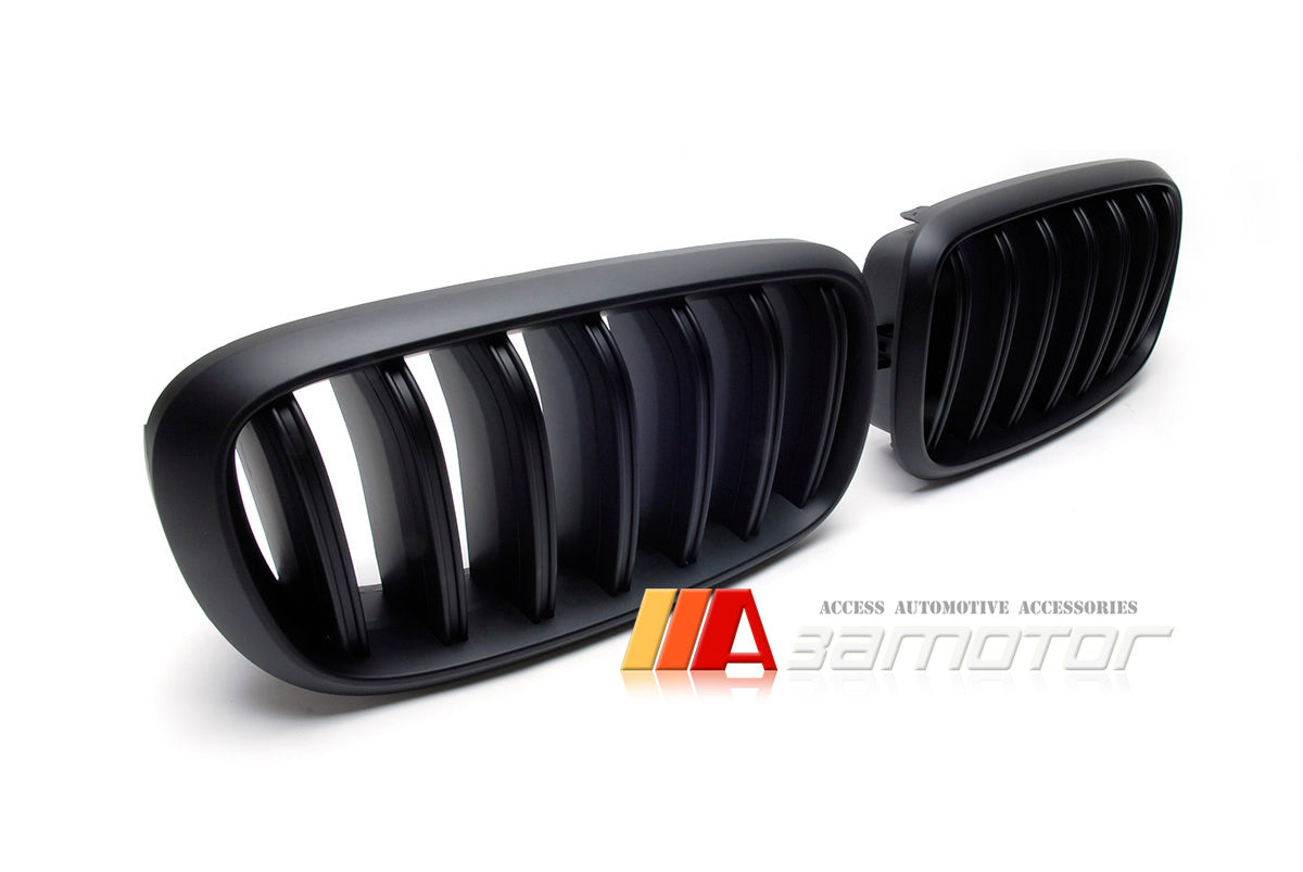 Matte Black Front Kidney Grilles Night Vision fit for 2014-2018 BMW F15 X5 X5M