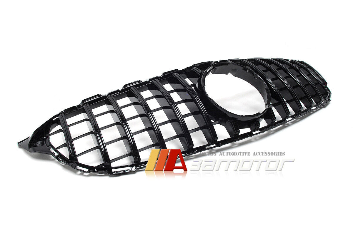 All Black GT Style Front Grille fit for 2015-2018 Mercedes W205 / S205 / C205 / A205 C-Class