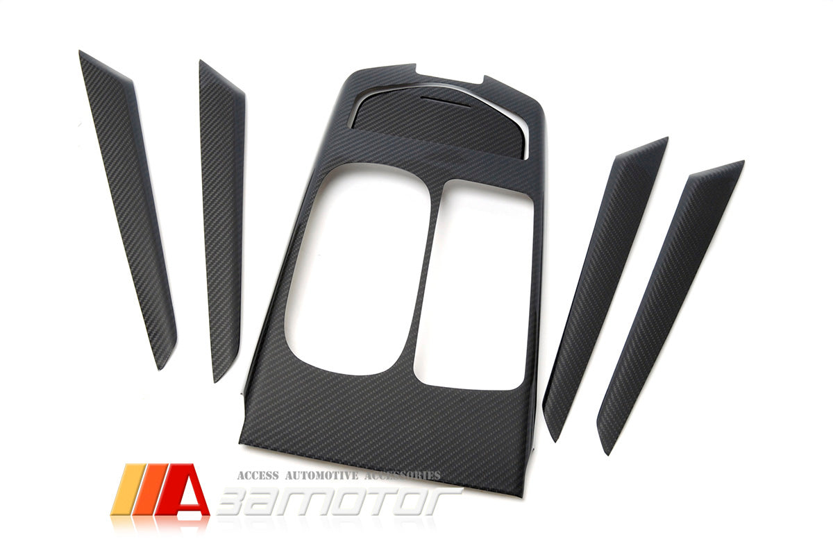 Carbon Fiber Shift Surround Cover + Interior Door Trim 6 PCS Set fit for 2017-2019 Maserati Ghibli