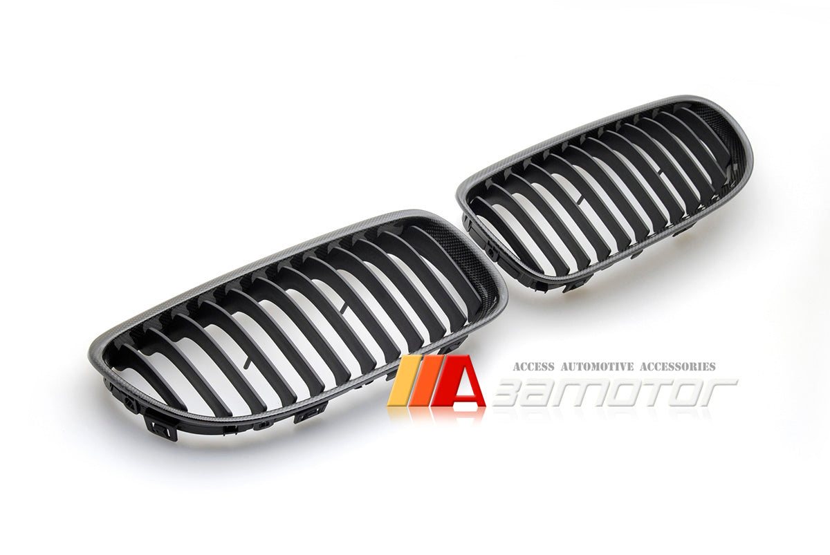 Carbon Fiber Front Kidney Grilles Set fit for 2009-2011 BMW E90 / E91 LCI 3-Series