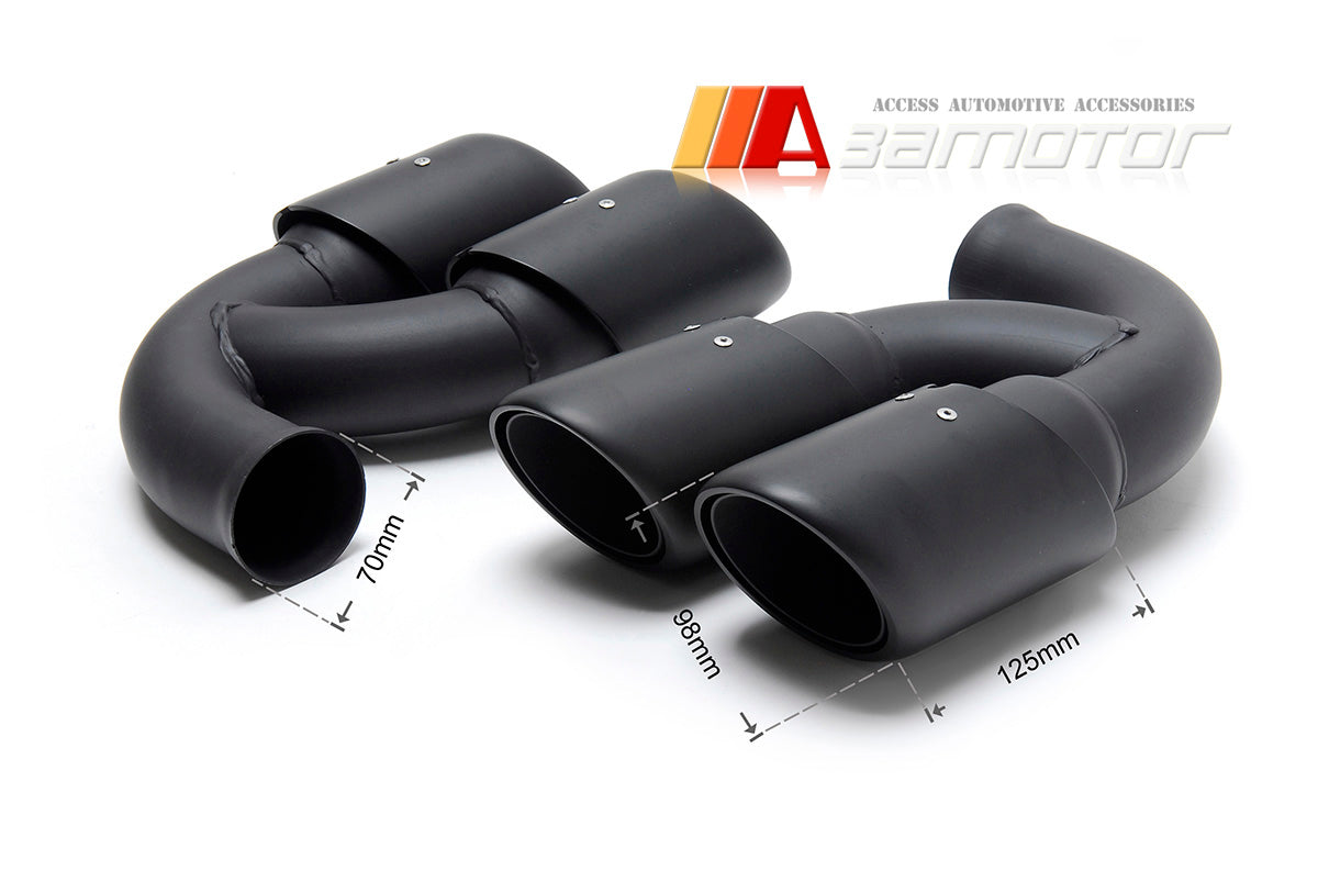 Quad Muffler Rear Exhaust Black Tail Pipes fit for 2011-2014 Porsche Cayenne 958 V8