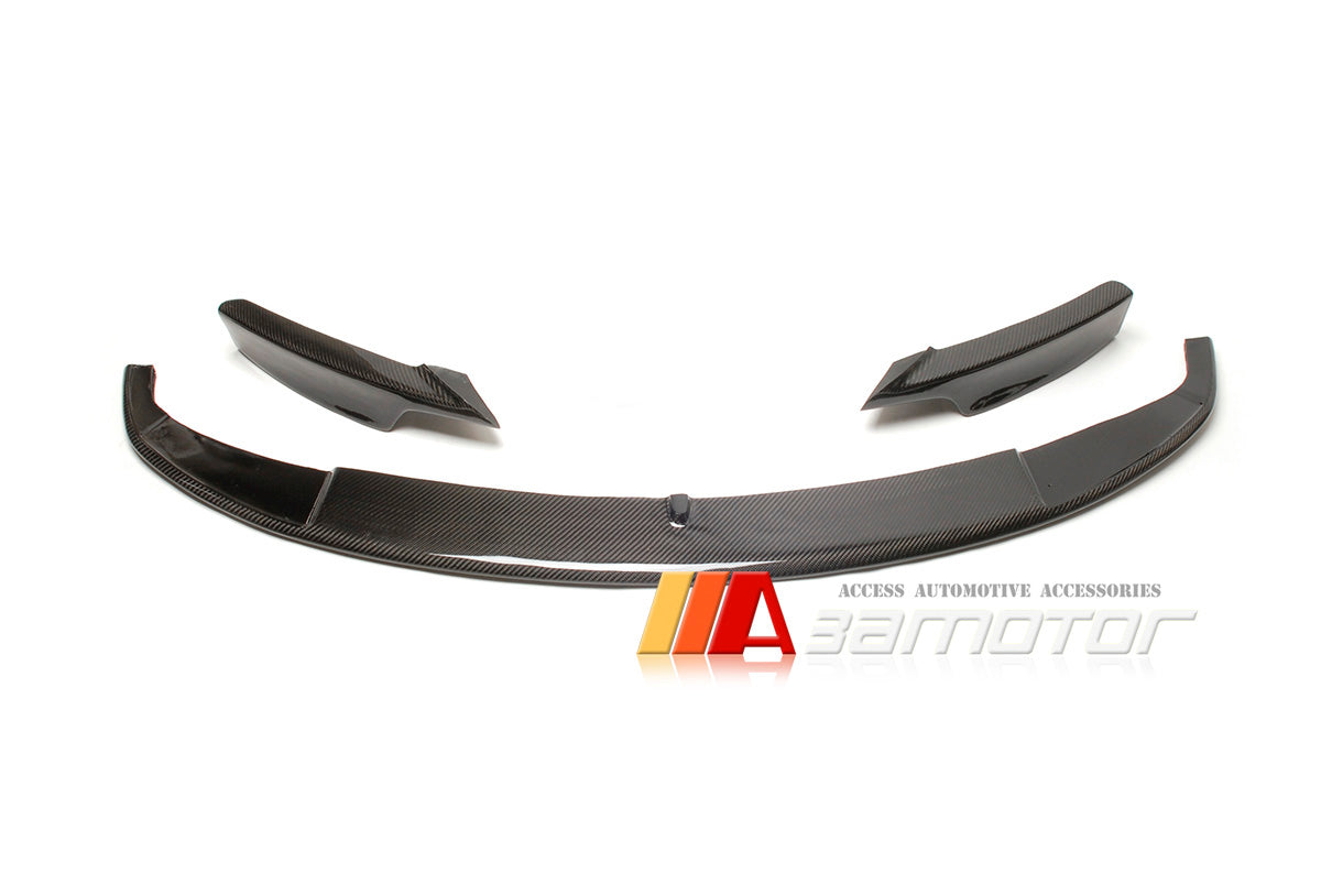 Carbon Fibe Front Bumper Lip Spoiler 3 PCS Set fit 2012-2019 BMW F30 / F31 3-Series M Sport