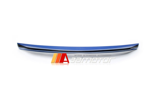 Painted WR Blue Duckbill Trunk Spoiler Wing with Carbon Strip fit for 2015-2020 Subaru Impreza WRX / STI