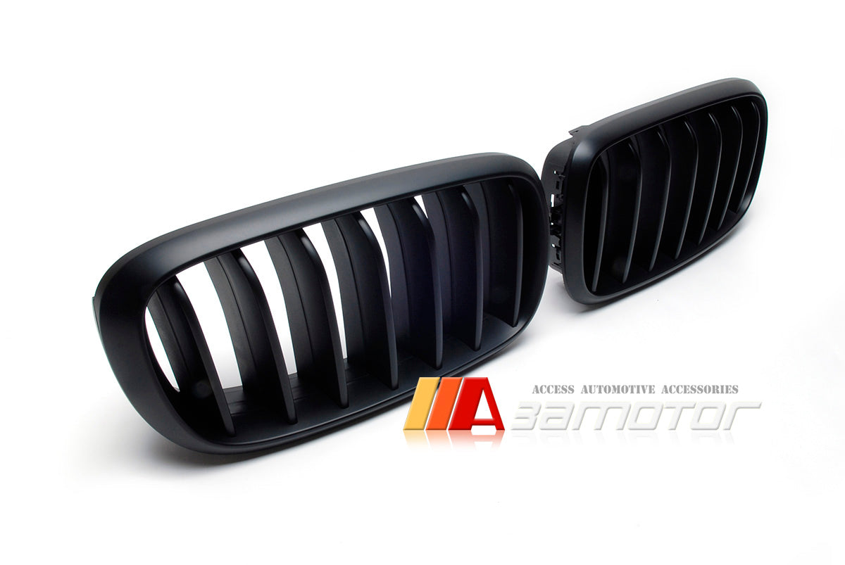 Matte Black Front Kidney Grilles Set fit for 2014-2019 BMW F15 X5 X5M / F16 X6 X6M