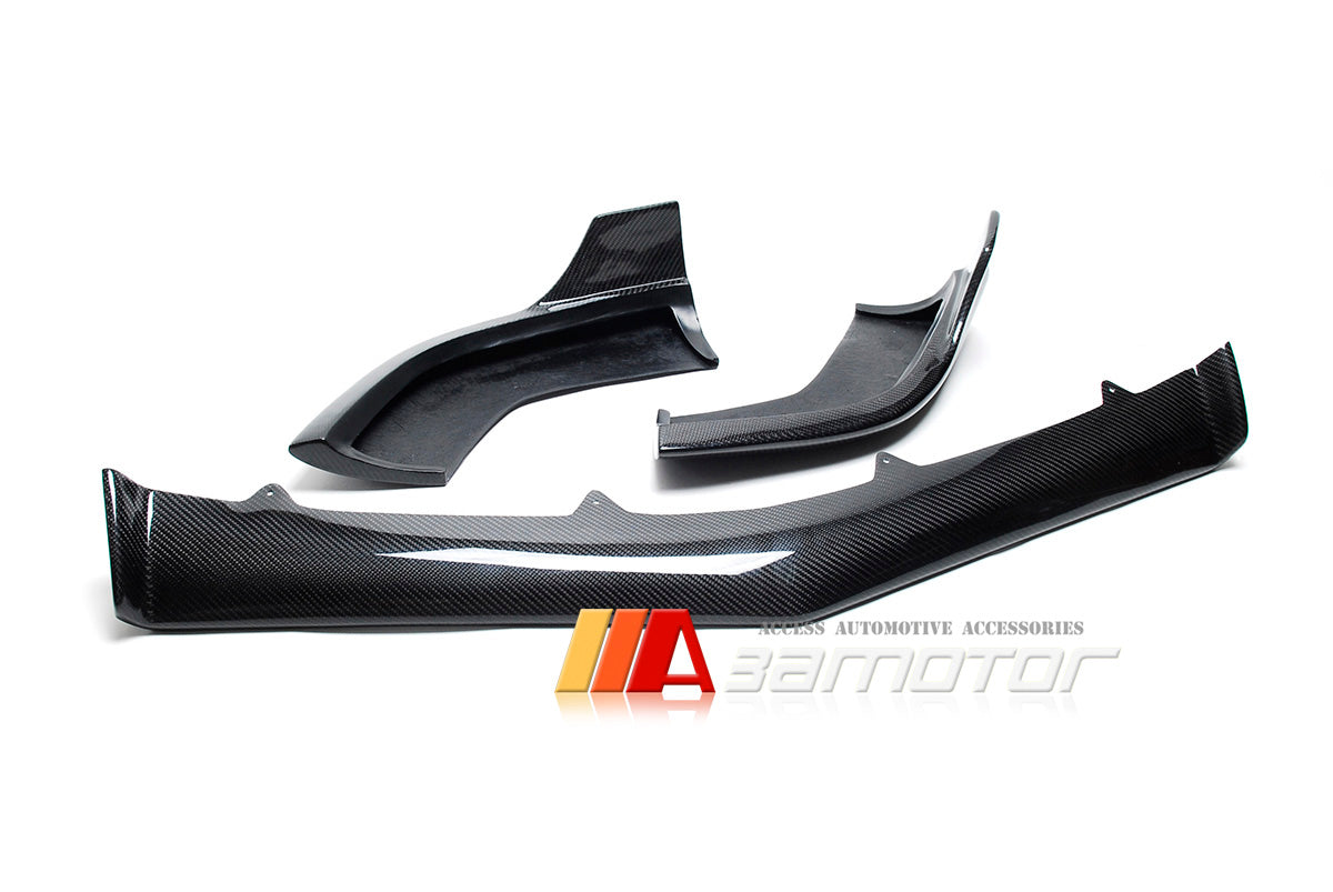 Carbon Fiber RE Front Bumper Lip Spoiler 3 PCS Set fit for 2011-2014 Mercedes W218 CLS63 AMG