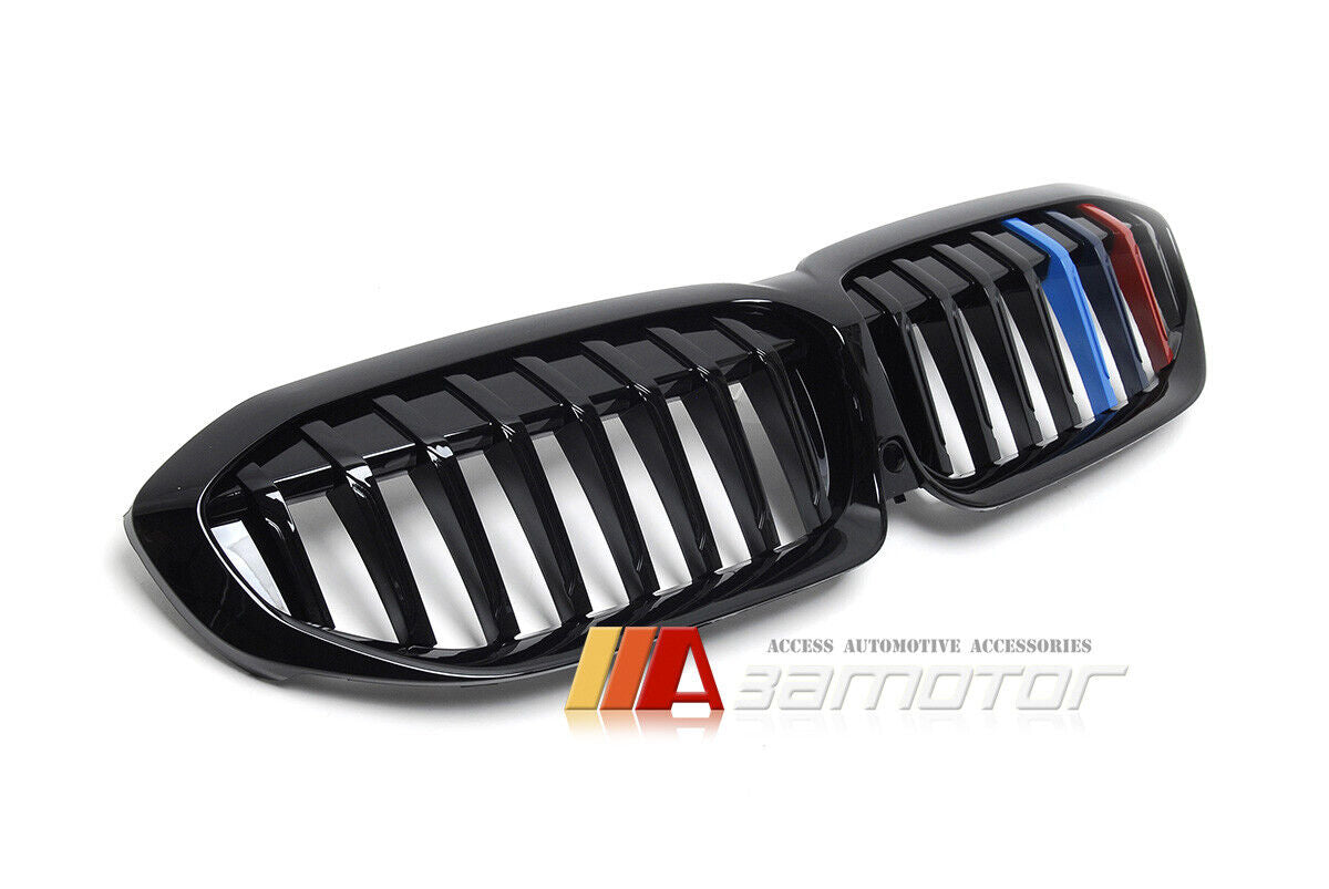 Gloss Black Front Grille w/ M-Color fit for 2019-2022 BMW G20 / G21 Pre-LCI 3-Series