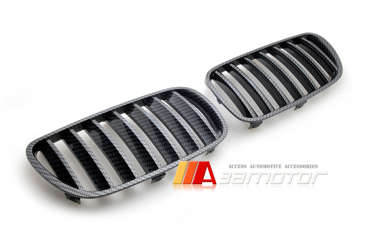 Carbon Look (Hydro Dipped) Front Kidney Grilles fit for 2007-2010 BMW E83 LCI X3 SUV